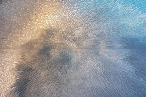 Mosaic background of fluffy colored clouds. Texture of geometric shapes. 스톡 사진