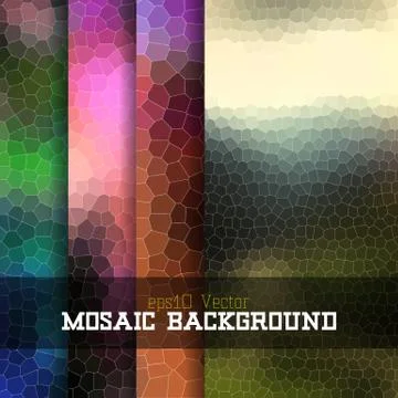 Mosaic background set 스톡 일러스트