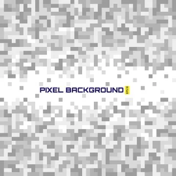 Mosaic background with White Grey pixels equalizer Stock Illustration