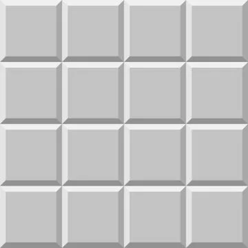 Mosaic of beveled tiles. Basic colorless tileable pattern background. Stock Illustration
