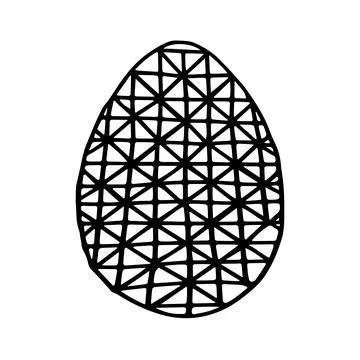 A Mosaic black contour Easter egg isolated on a white background for children Stock Illustration