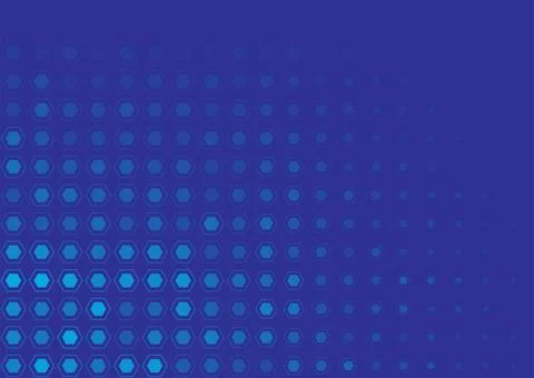 Mosaic blue hexagons on violet background, geometric abstract design Stock Illustration