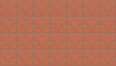 Mosaic brick red pattern with cement lines vertical horizontal, background ma Stock Illustration