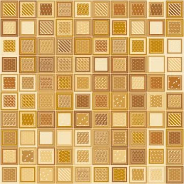 Mosaic Bricks With Small Patterns Illustrazione stock