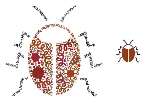Mosaic Bug Icon of Infectious Microbes Stock Illustration