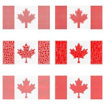 Mosaic Canada flag set Иллюстрация