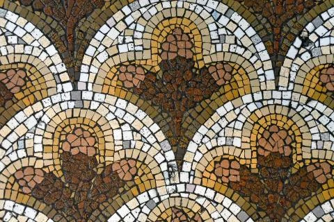 Mosaic ceramic tile symmetric pattern Stock Photos