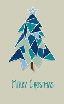 Mosaic Christmas Tree Stock Illustration