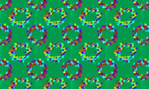 Mosaic circle green pattern Stock Illustration