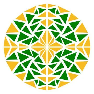 Mosaic circle. Kaleidoscope pattern. Isolated Stock Illustration