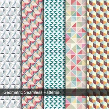 Mosaic colorful seamless patterns. 库存插图