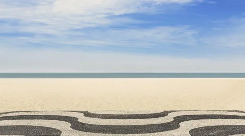 Mosaic on Copacabana Beach in Rio de Janeiro Stock Footage 68901889