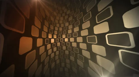 Mosaic Corridor Amber Orange Stock Footage 26049537