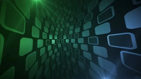 Mosaic Corridor Blue Green Stock Footage 20538227