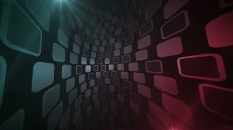 Mosaic Corridor Blue Red Stock Footage 21226000