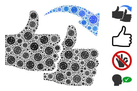 Like for Like Mosaic of Covid Virus Elements Stock Illustration