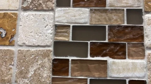 Mosaic decorative wall or backsplash stone tiles. Traditional mosaic tile Stock Footage 114501030