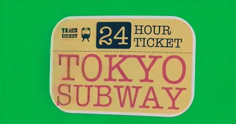 Mosaic distorting Tokyo subway ticket rolling upward tilting left into 3D on Stock Footage 317213079