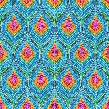 Mosaic feather pattern Illustrazione stock