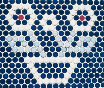 Mosaic flower background, mosaic tiles. Stock Photos