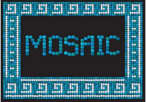 Mosaic frame (landscape) Stock Illustration
