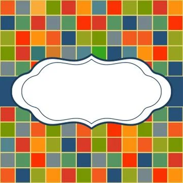 Mosaic frame place for text invitation Stock Illustration