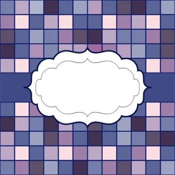 Mosaic frame place for text invitation Stock Illustration