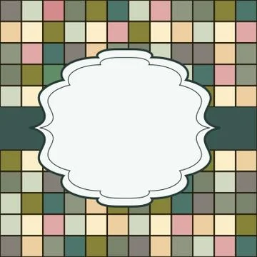 Mosaic frame place for text invitation Illustrazione stock