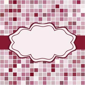 Mosaic frame place for text invitation Stock Illustration