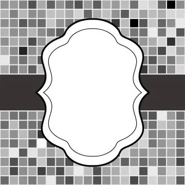 Mosaic frame place for text invitation Stock Illustration