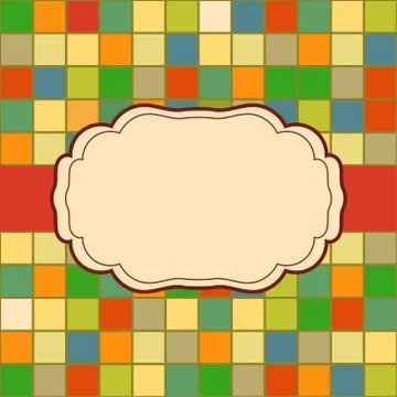 Mosaic frame place for text invitation Stock Illustration