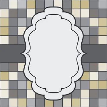 Mosaic frame place for text invitation Stock Illustration