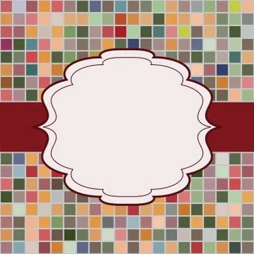 Mosaic frame place for text invitation Stock Illustration