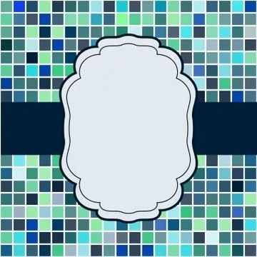 Mosaic frame place for text invitation Stock Illustration
