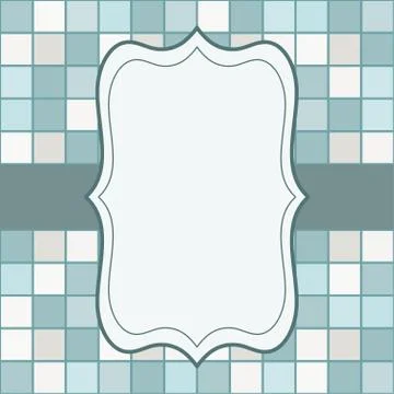 Mosaic frame place for text invitation Stock Illustration