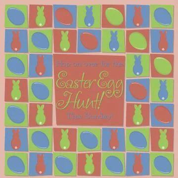 Mosaic funky Easter card in vector format. Stock Illustration