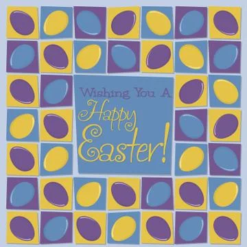 Mosaic funky Easter card in vector format. Stock Illustration