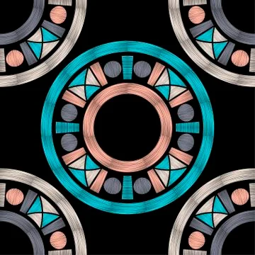 Mosaic with geometric shapes. Stock Illustration