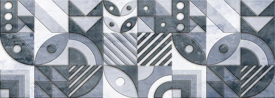 Mosaic geometric wall tile pattern it can be used for ceramic tile. Stock Illustration