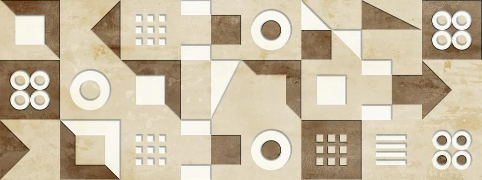 Mosaic geometric wall tile pattern it can be used for ceramic tile. Stock Illustration