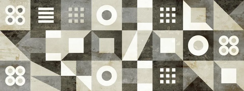 Mosaic geometric wall tile pattern it can be used for ceramic tile. Stock Illustration