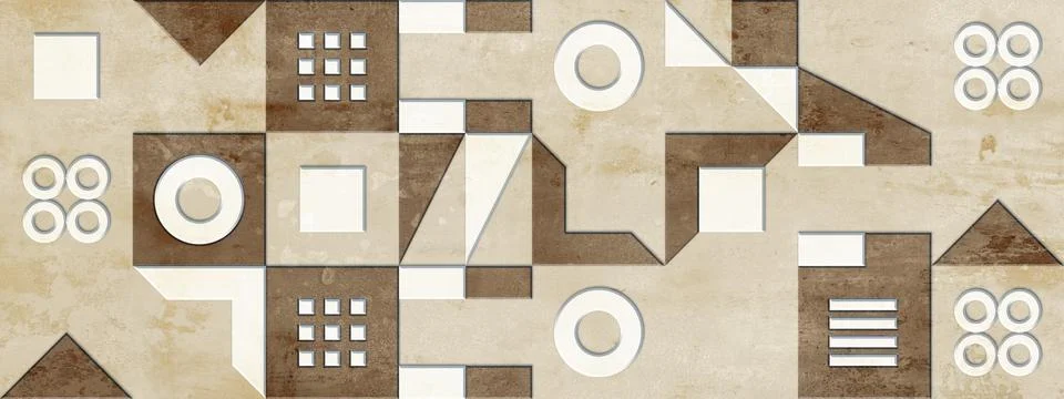 Mosaic geometric wall tile pattern it can be used for ceramic tile, Stock Illustration