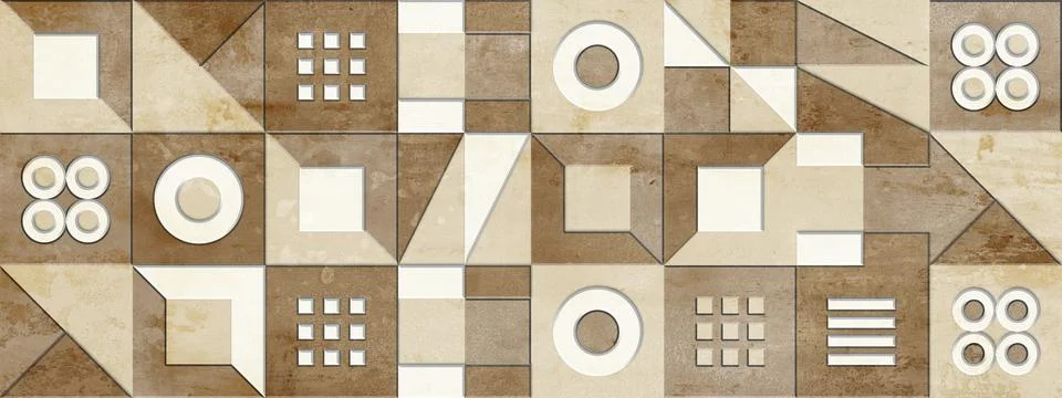 Mosaic geometric wall tile pattern it can be used for ceramic tile. Stock Illustration