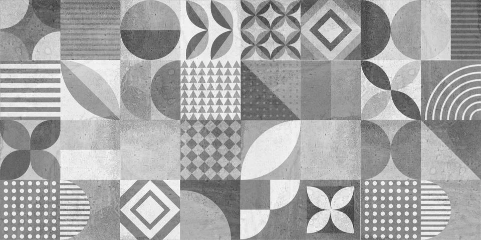 Mosaic geometric wall tile pattern it can be used for ceramic tile. Stock Illustration