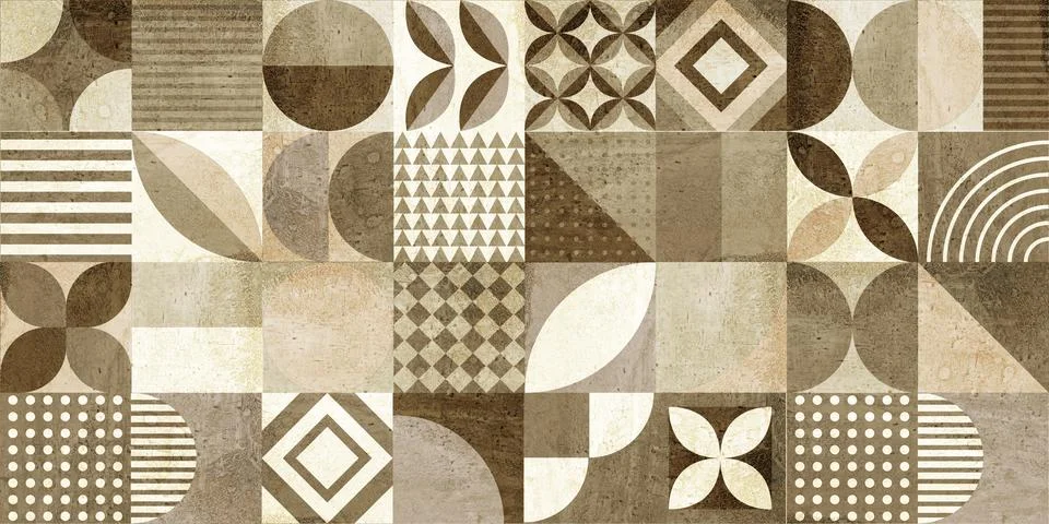Mosaic geometric wall tile pattern it can be used for ceramic tile Stock Illustration