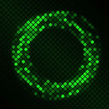 Mosaic with green plasma circle effect Stock Illustration
