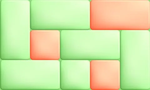 Mosaic green red plastic blocks with folded into a regular structure is mad.. Stock-Illustration