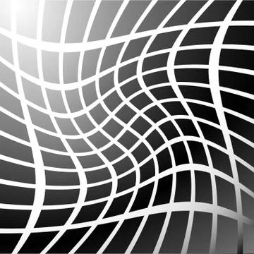 Mosaic, grid of squares with distortion effect. Abstract grayscale pattern. Illustrazione stock