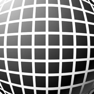 Mosaic, grid of squares with distortion effect. Abstract grayscale pattern. Stock Illustration