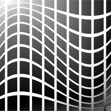 Mosaic, grid of squares with distortion effect. Abstract grayscale pattern. Stock Illustration